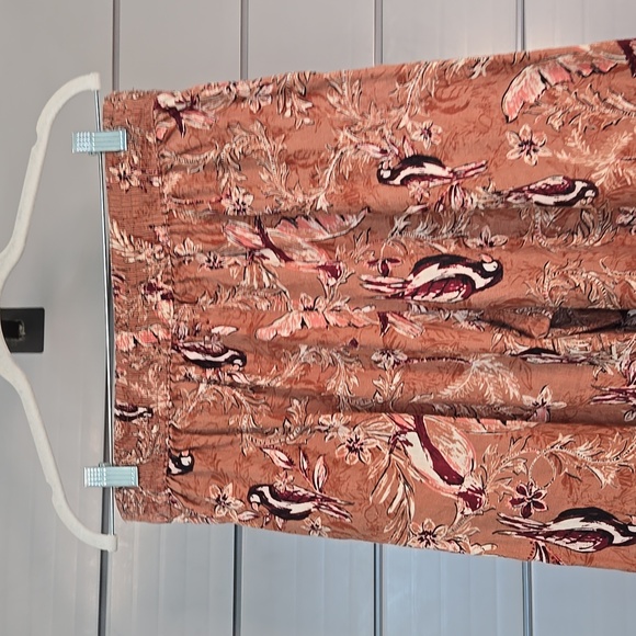 Tahari Linnen Wide Leg Crop Tropical Bird Pants 23" Inseam - Picture 7 of 8